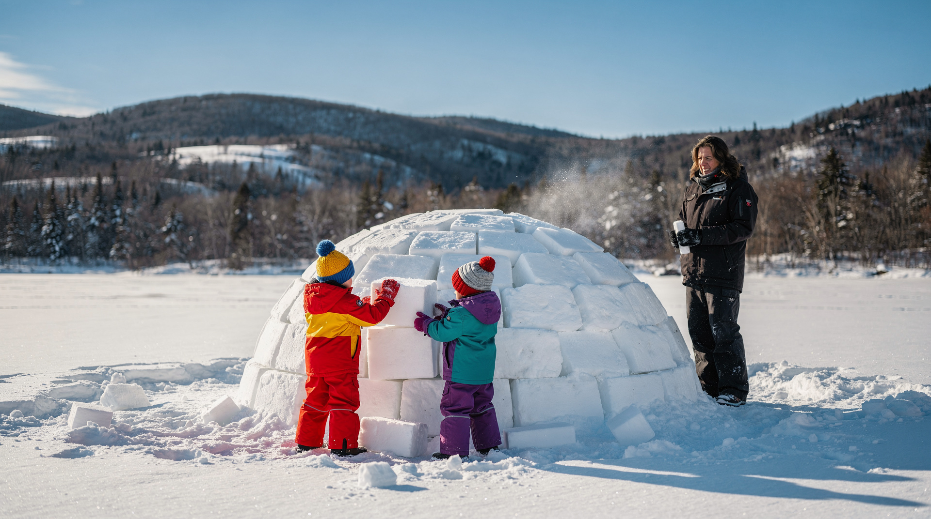 Actividades de invierno en familia en Québec: lo que funciona con niños — Actividades de invierno en familia en Québec: tubos de nieve en Valcartier, esqu