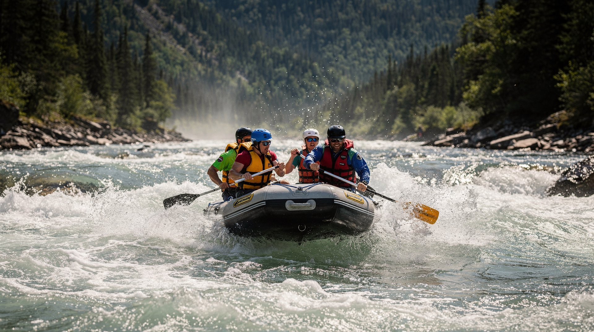 Rafting en el río Jacques-Cartier desde Québec City — Navega el río Jacques-Cartier a 30 minutos de Québec City. Rápidos clase II-III,